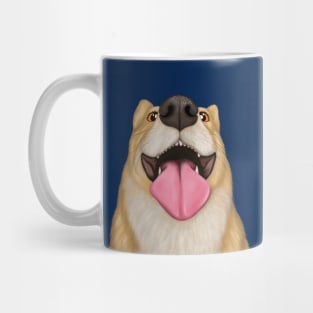 Goofy corgi dog portrait Mug